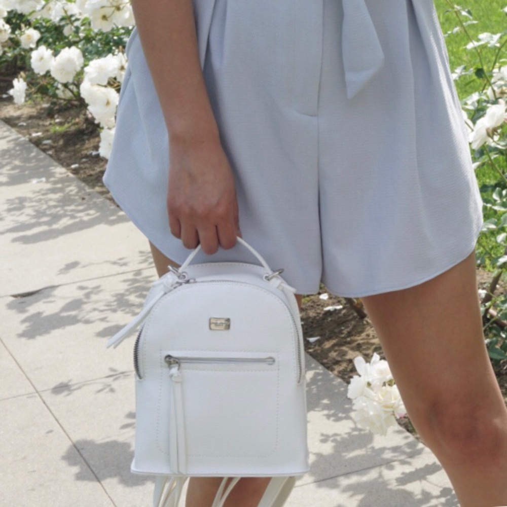 David Jones White Mini Backpack - Picture 2 of 4